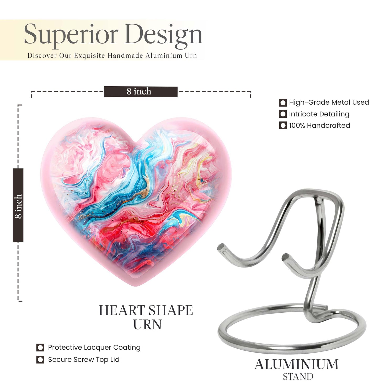 vibrant swirl memorial urn for human ashes