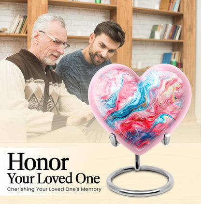 vibrant swirl memorial urn for human ashes