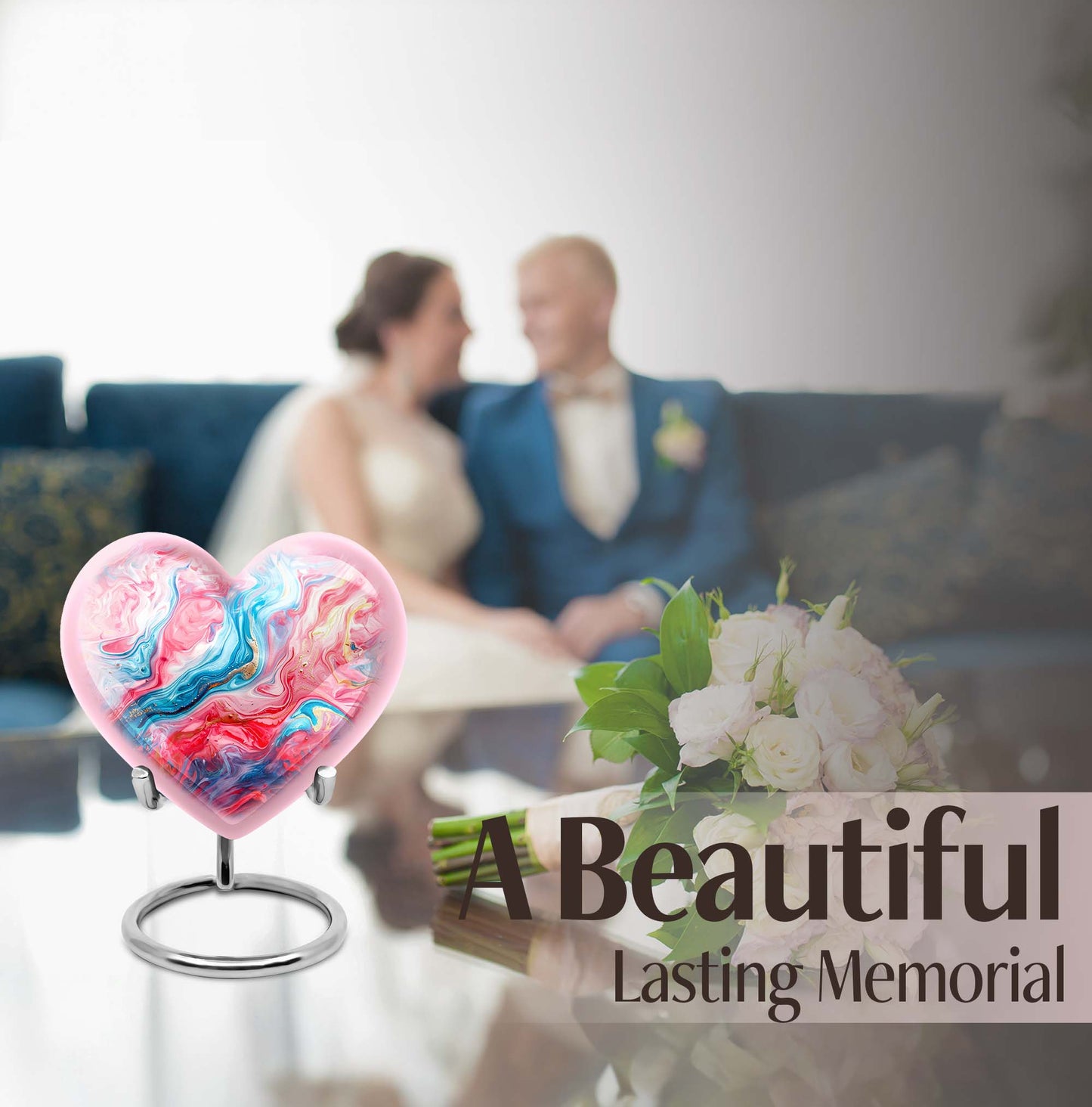vibrant swirl memorial urn for human ashes