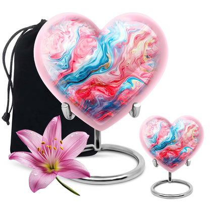 vibrant swirl memorial urn for human ashes