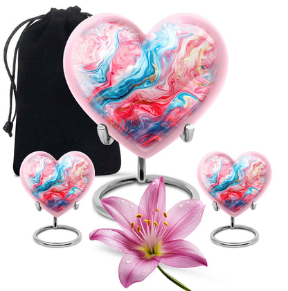 vibrant swirl memorial urn for human ashes
