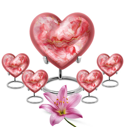 vibrant swirl aluminum heart urn for ashes