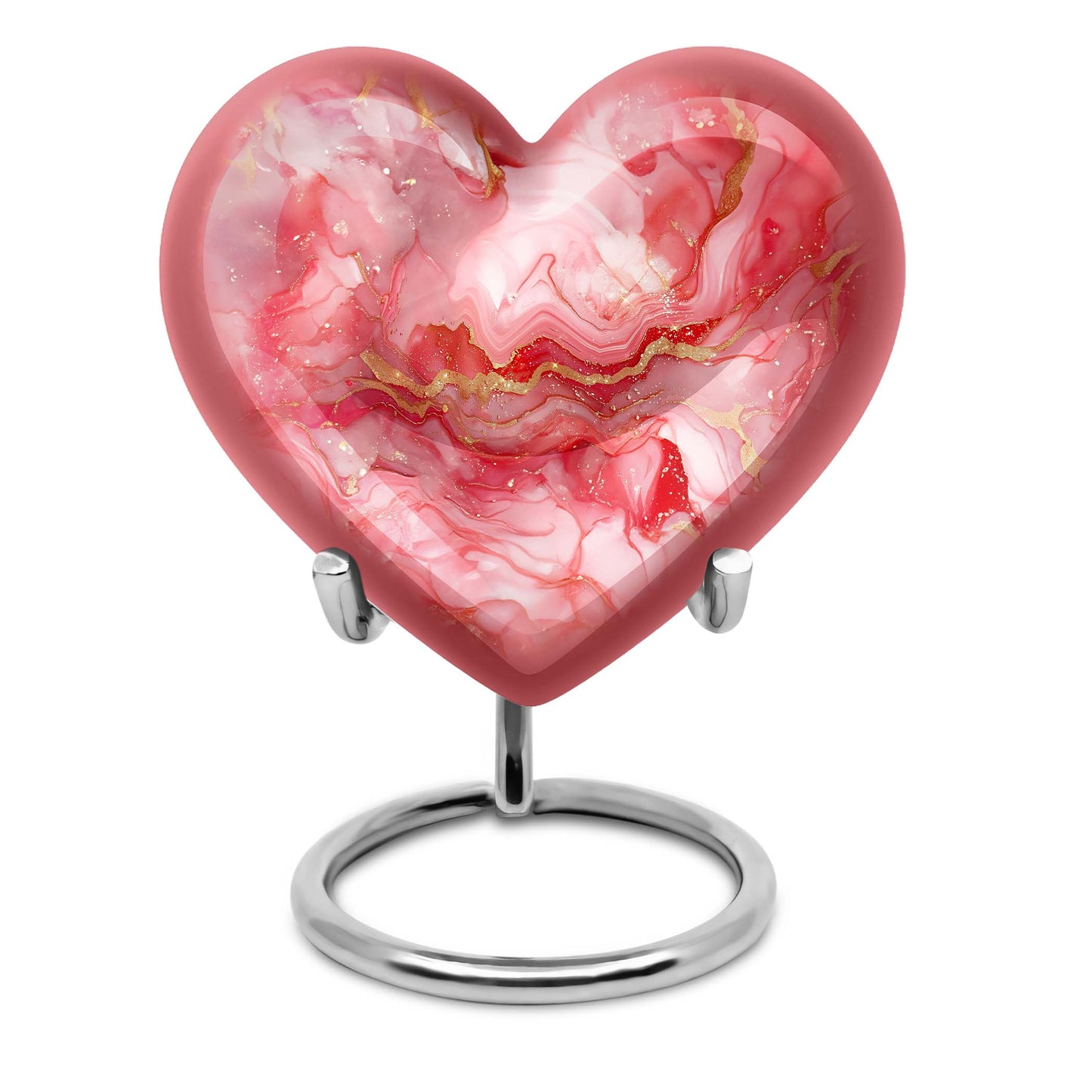 vibrant swirl aluminum heart urn for ashes