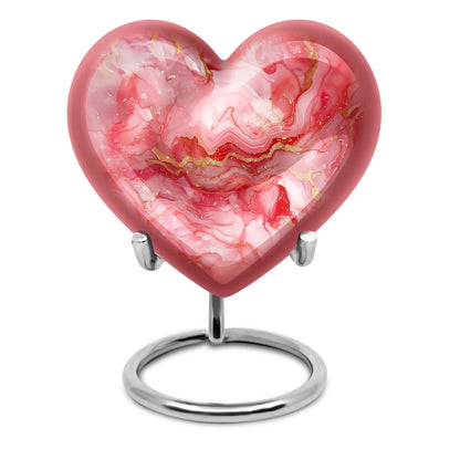 vibrant swirl aluminum heart urn for ashes