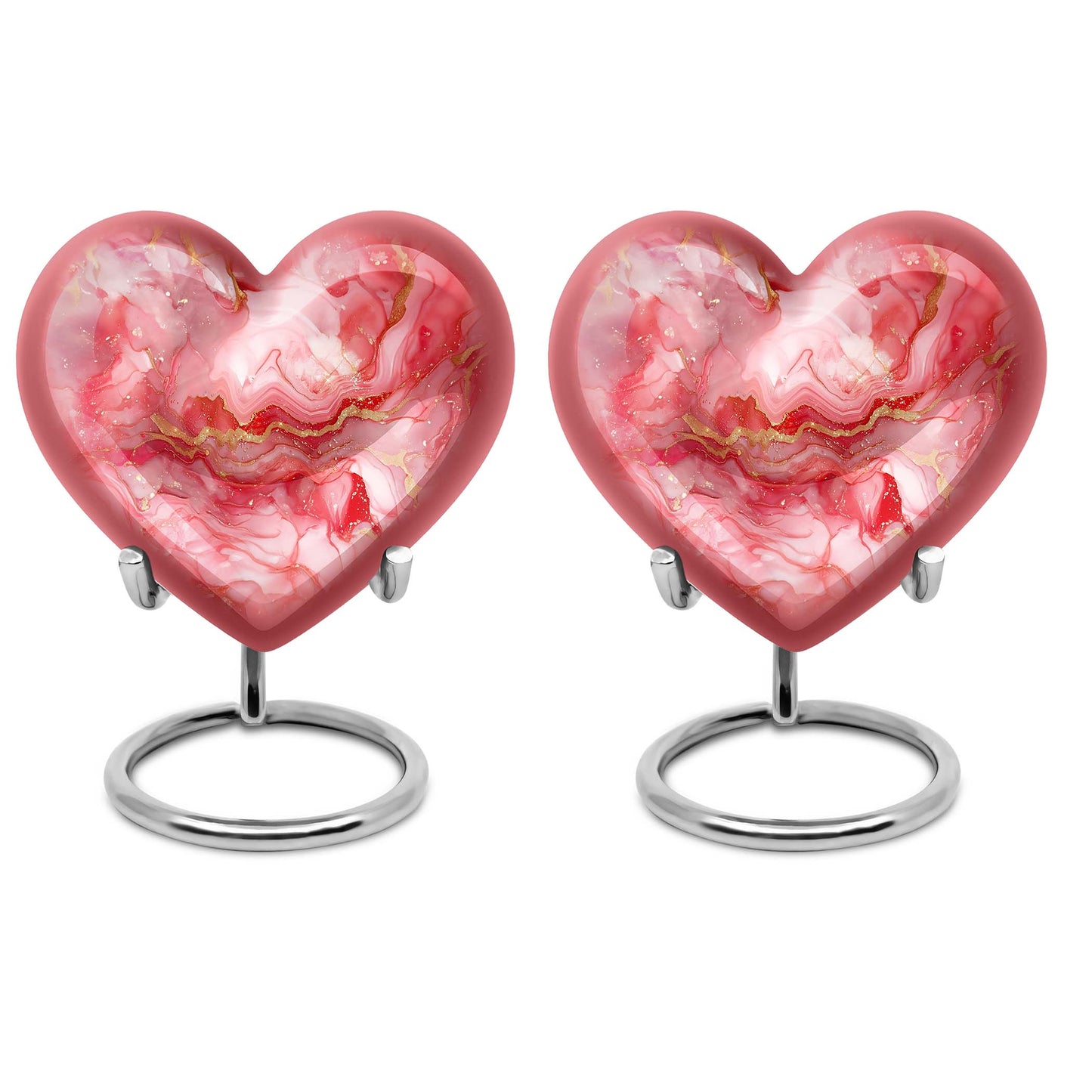 vibrant swirl aluminum heart urn for ashes