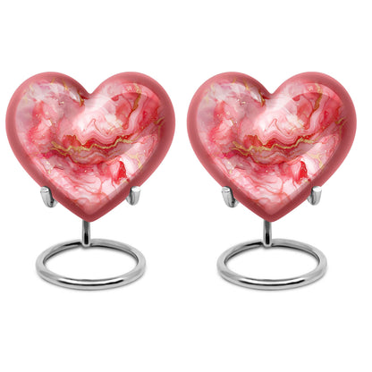 vibrant swirl aluminum heart urn for ashes