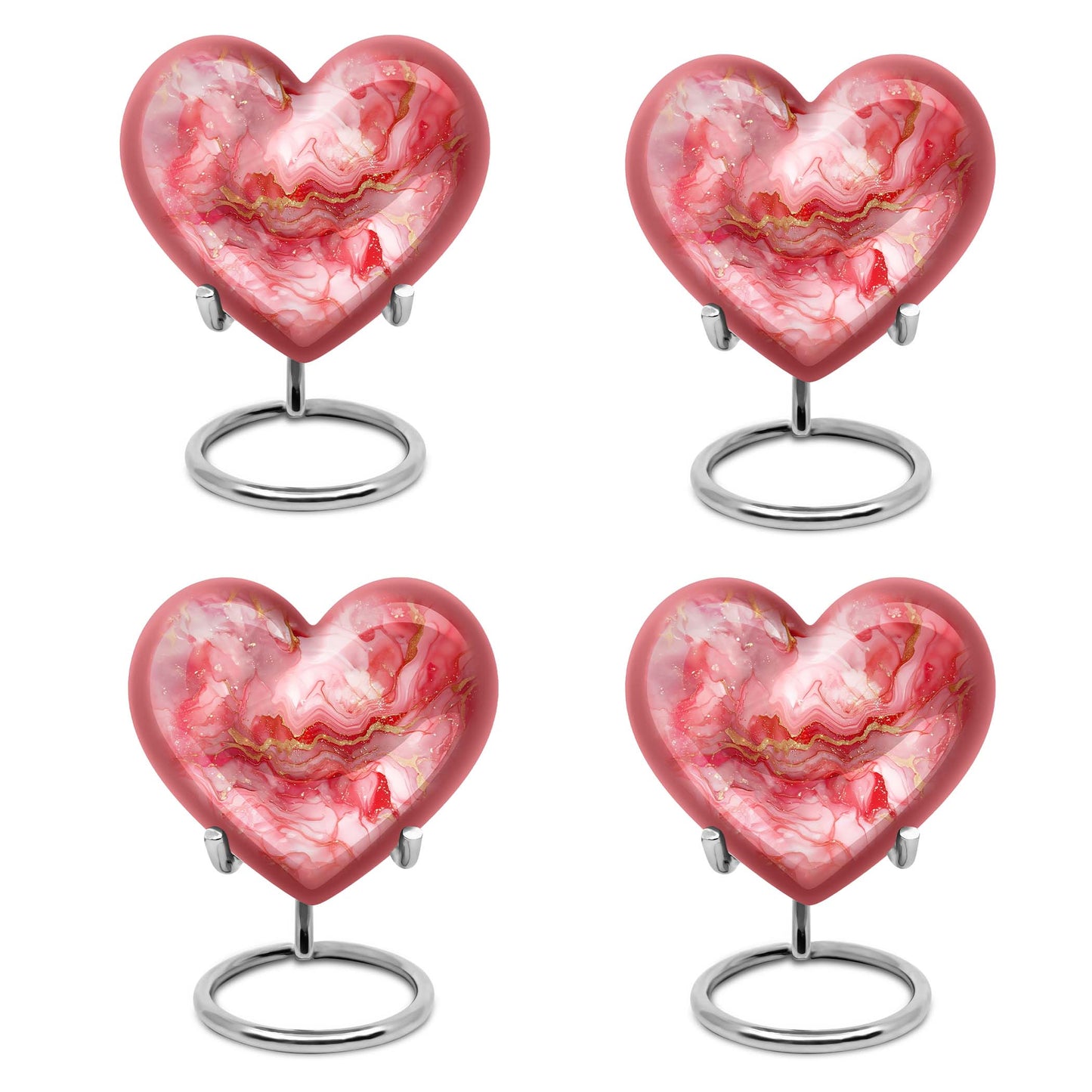 vibrant swirl aluminum heart urn for ashes