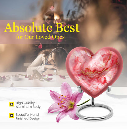 vibrant swirl aluminum heart urn for ashes
