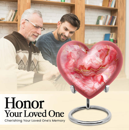 vibrant swirl aluminum heart urn for ashes