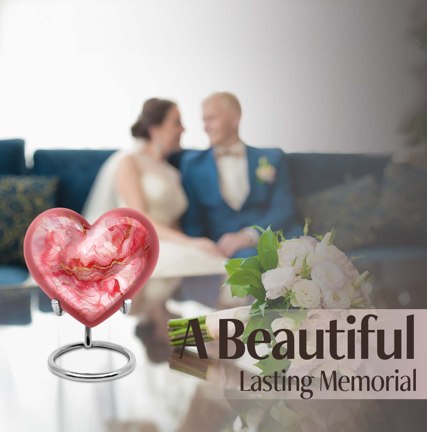 vibrant swirl aluminum heart urn for ashes