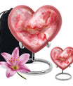 vibrant swirl aluminum heart urn for ashes