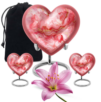 vibrant swirl aluminum heart urn for ashes