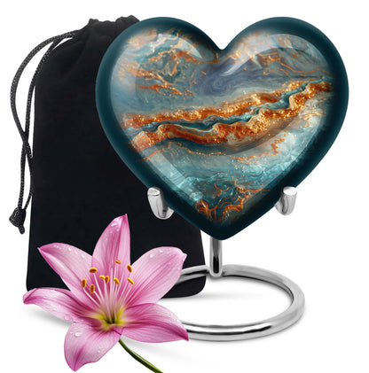 Vibrant Swirl Urn with heart design