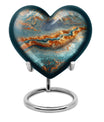 Vibrant Swirl Urn with heart design