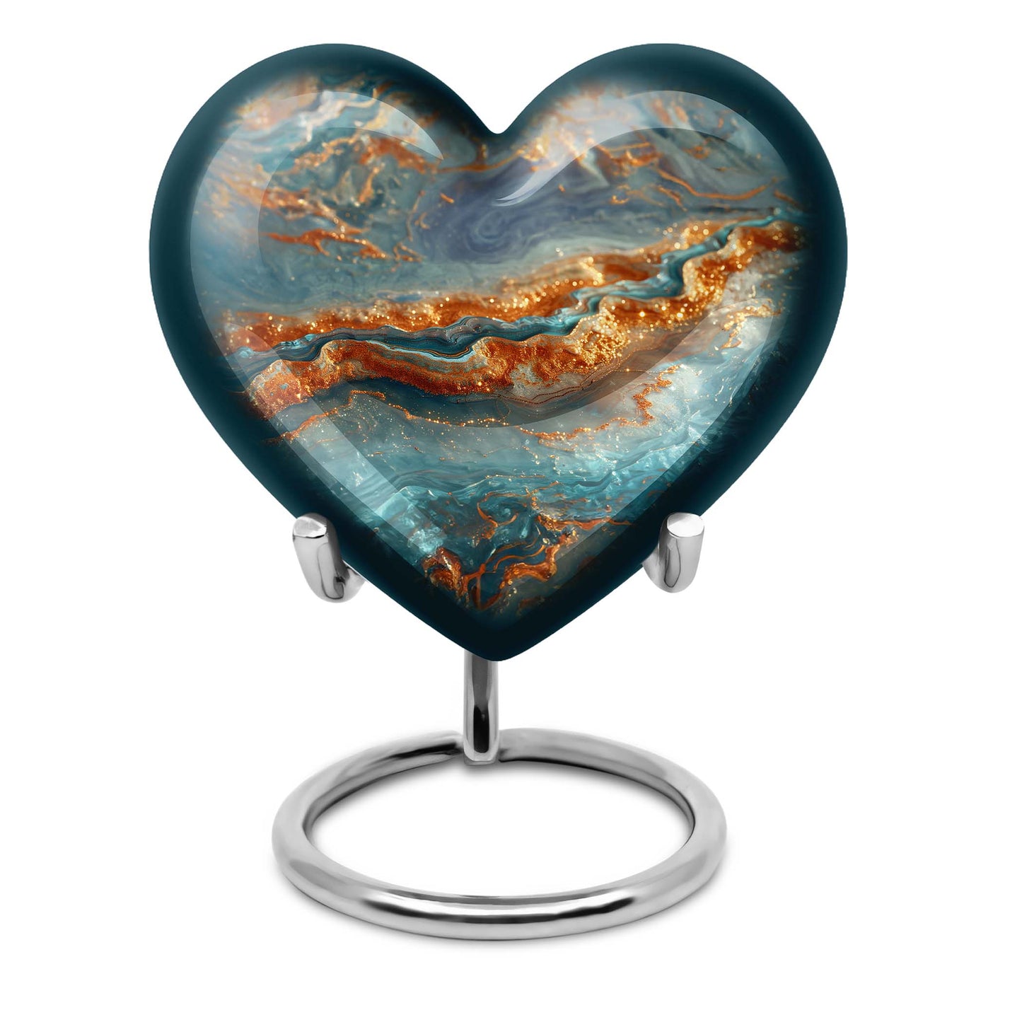 Vibrant Swirl Urn with heart design