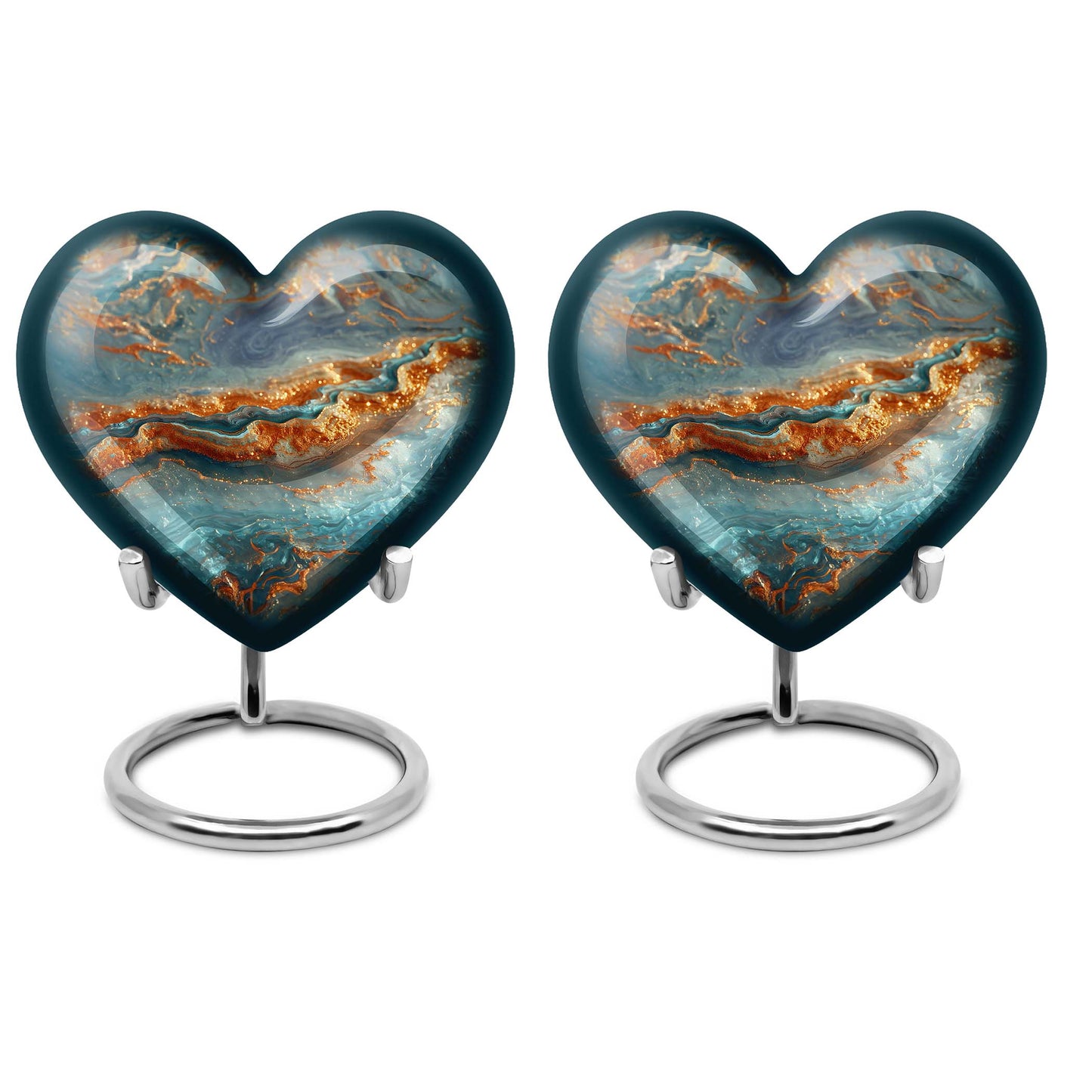 Vibrant Swirl Urn with heart design