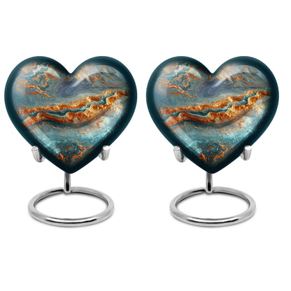 Vibrant Swirl Urn with heart design