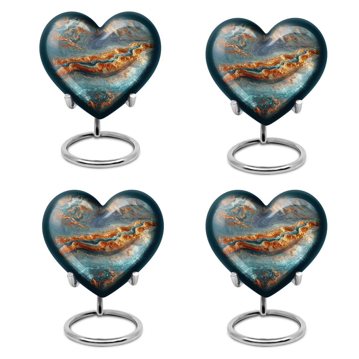 Vibrant Swirl Urn with heart design