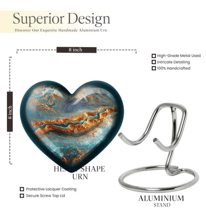 Vibrant Swirl Urn with heart design