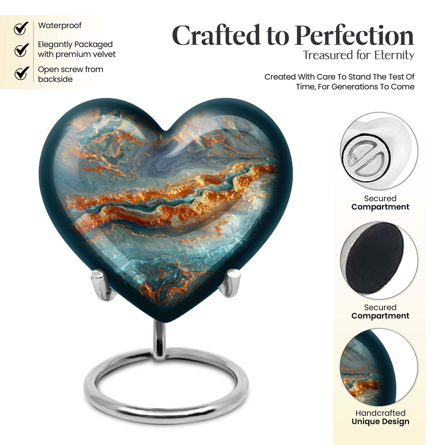 Vibrant Swirl Urn with heart design