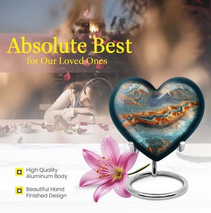 Vibrant Swirl Urn with heart design