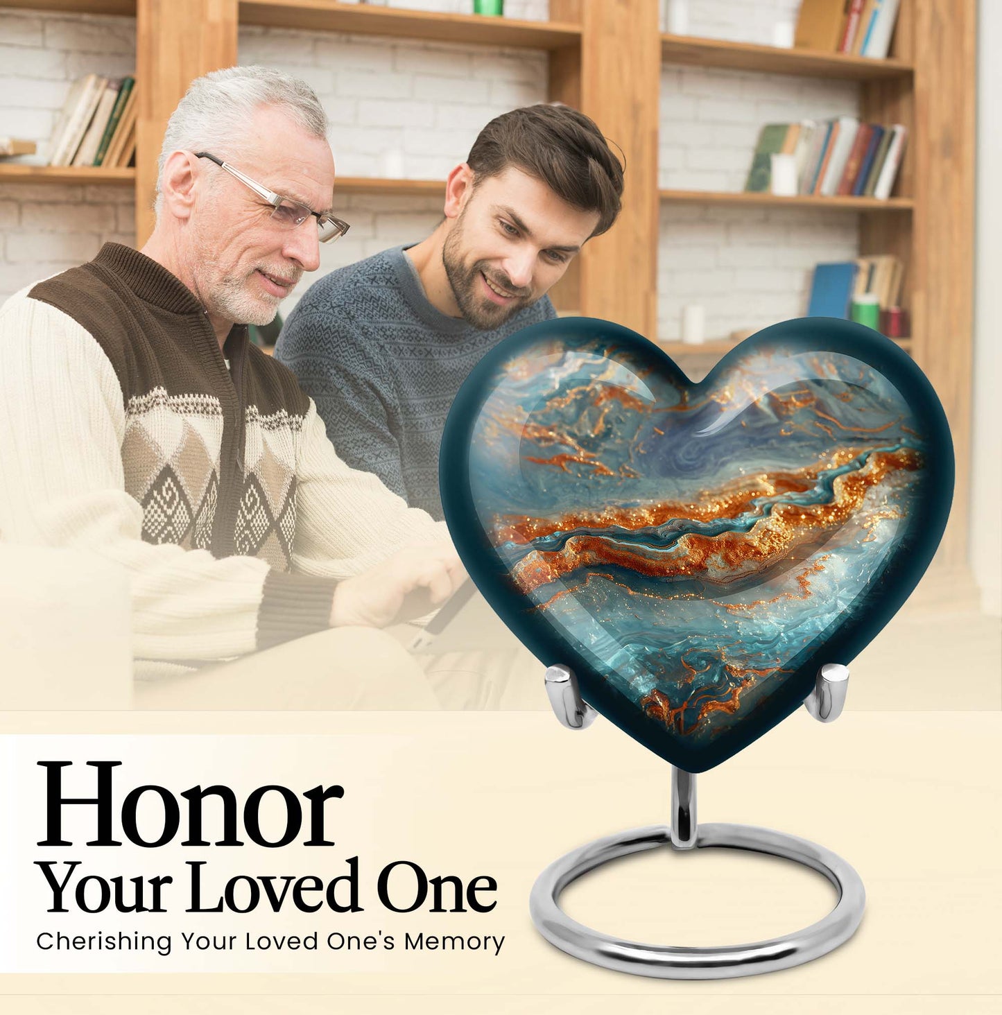 Vibrant Swirl Urn with heart design