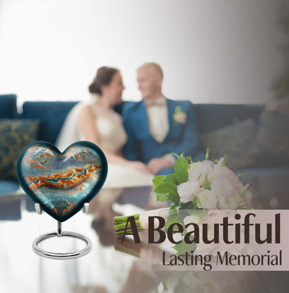 Vibrant Swirl Urn with heart design
