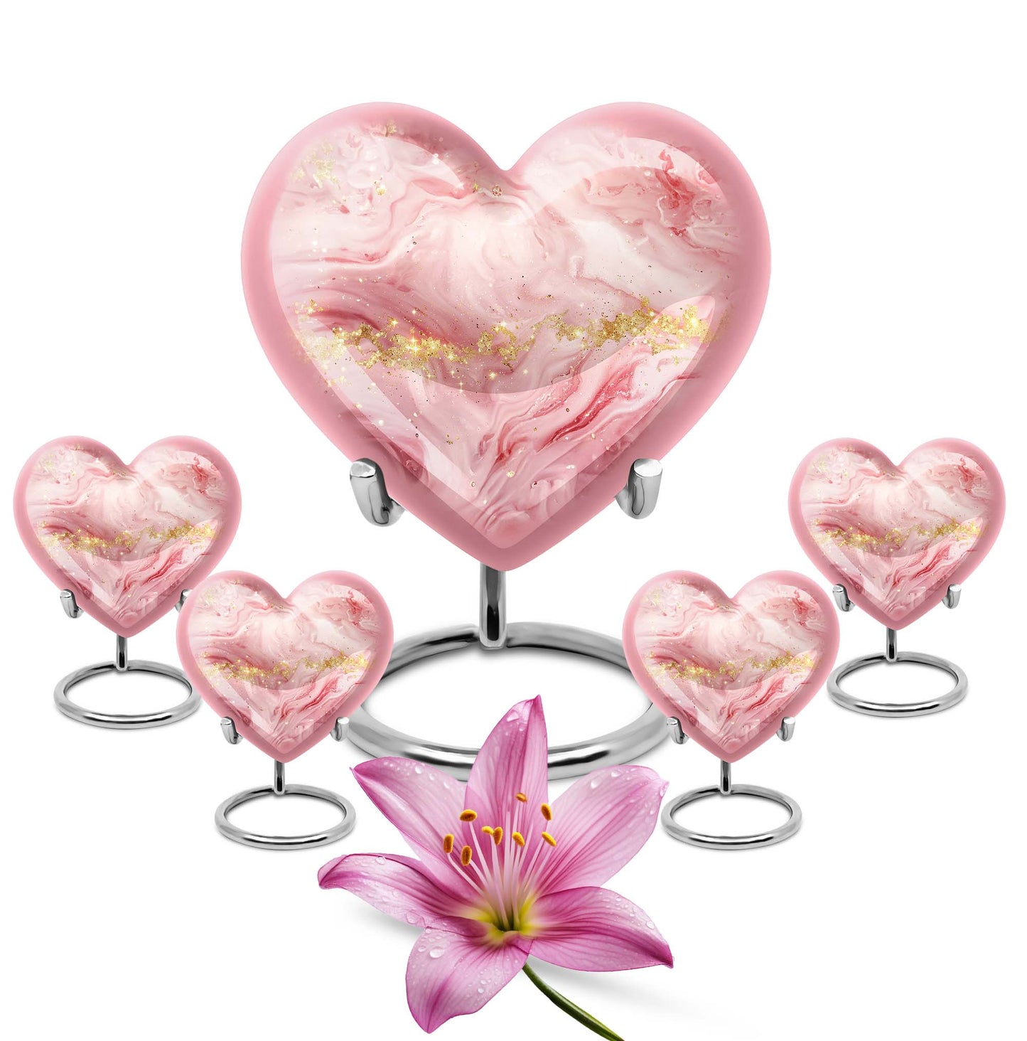 Vibrant Swirl Heart Urn for cremation ashes