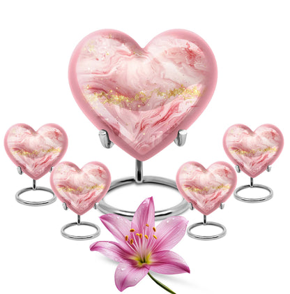 Vibrant Swirl Heart Urn for cremation ashes