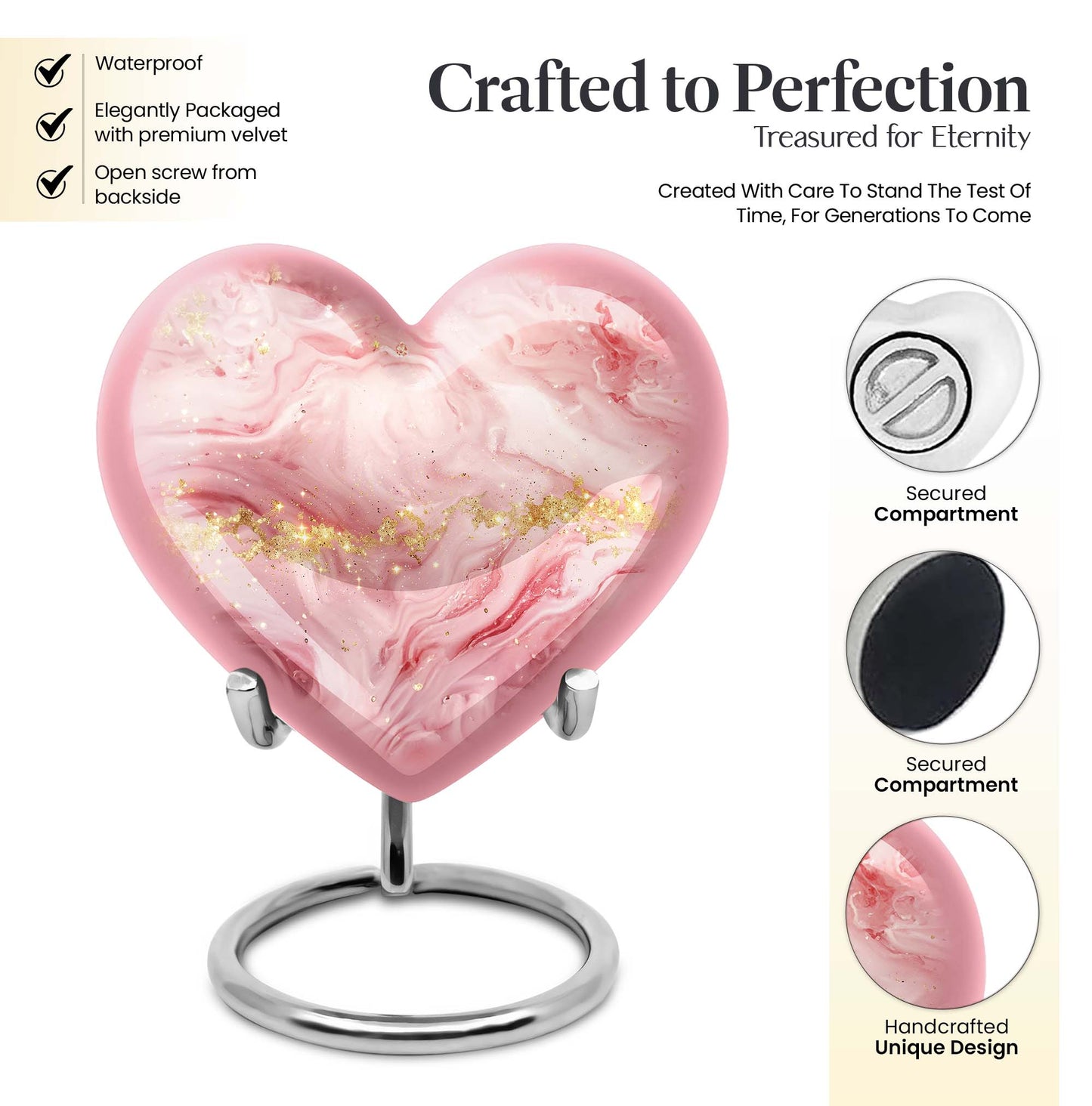 Vibrant Swirl Heart Urn for cremation ashes