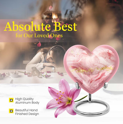 Vibrant Swirl Heart Urn for cremation ashes