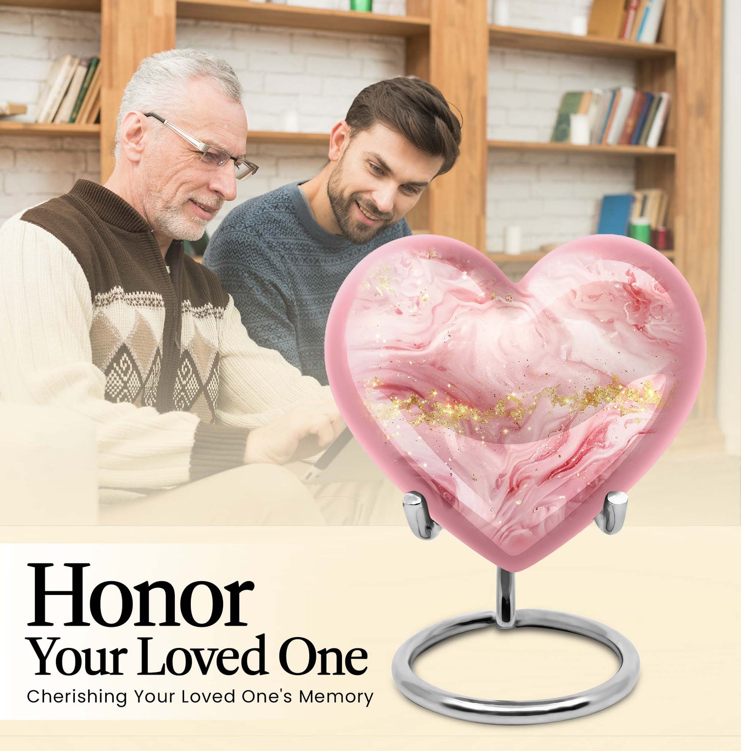 Vibrant Swirl Heart Urn for cremation ashes