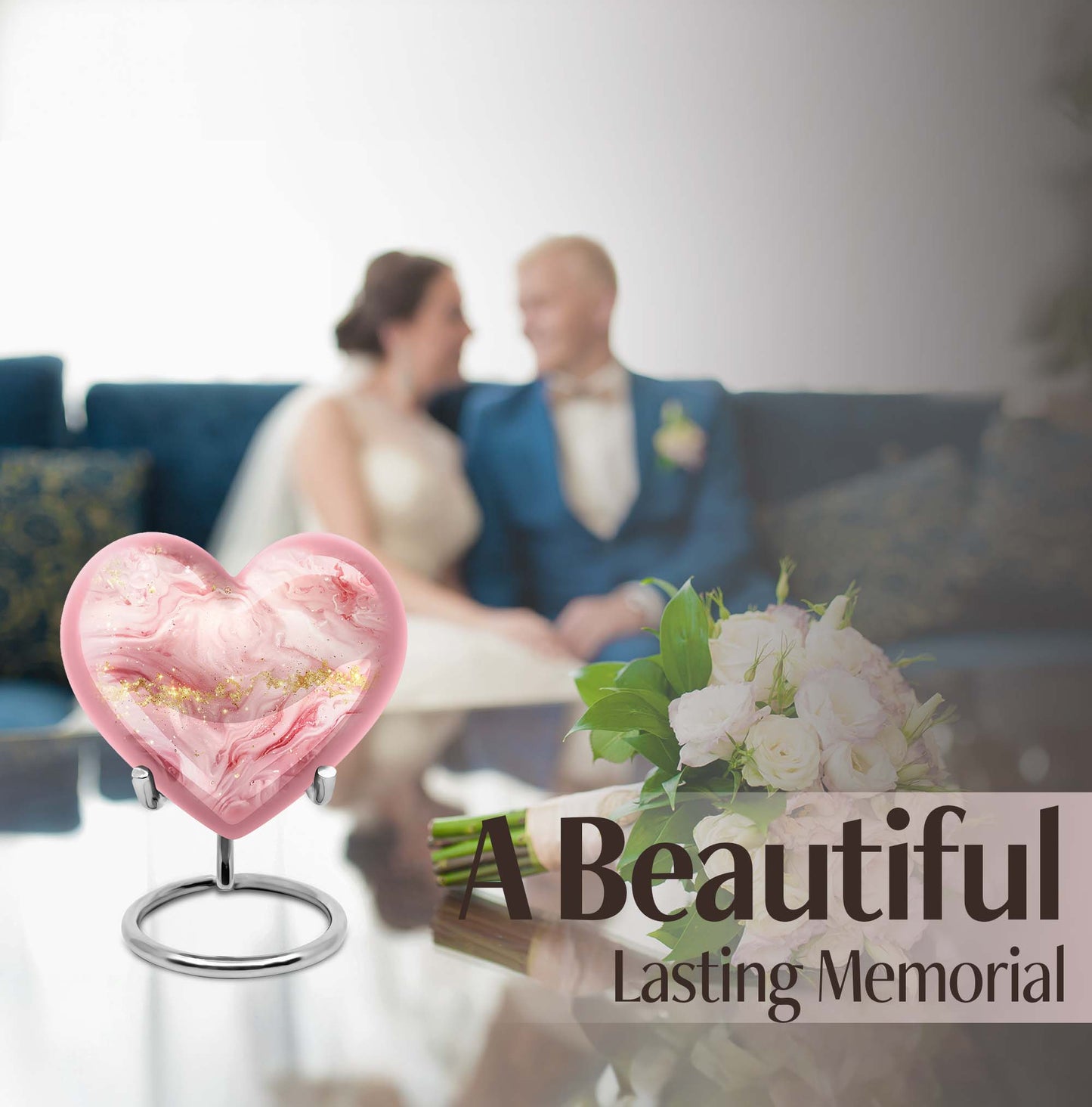 Vibrant Swirl Heart Urn for cremation ashes
