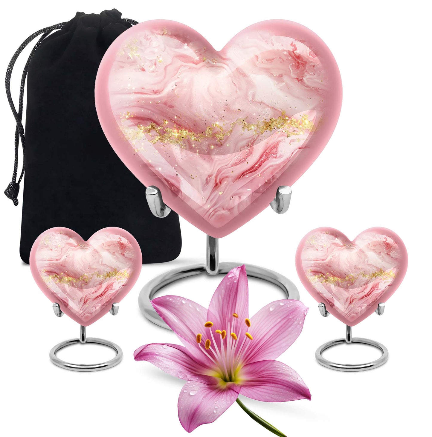 Vibrant Swirl Heart Urn for cremation ashes