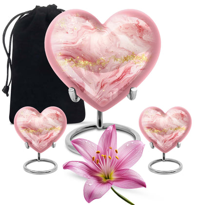 Vibrant Swirl Heart Urn for cremation ashes