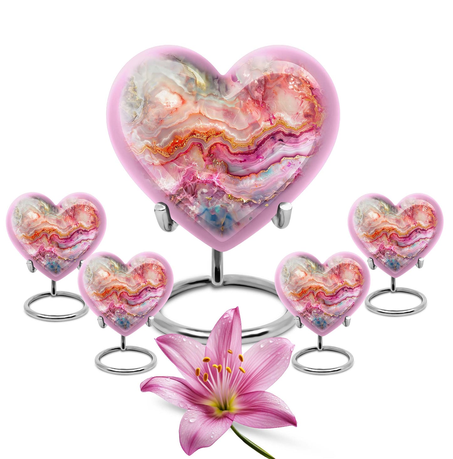 Vibrant Swirl Heart Urn