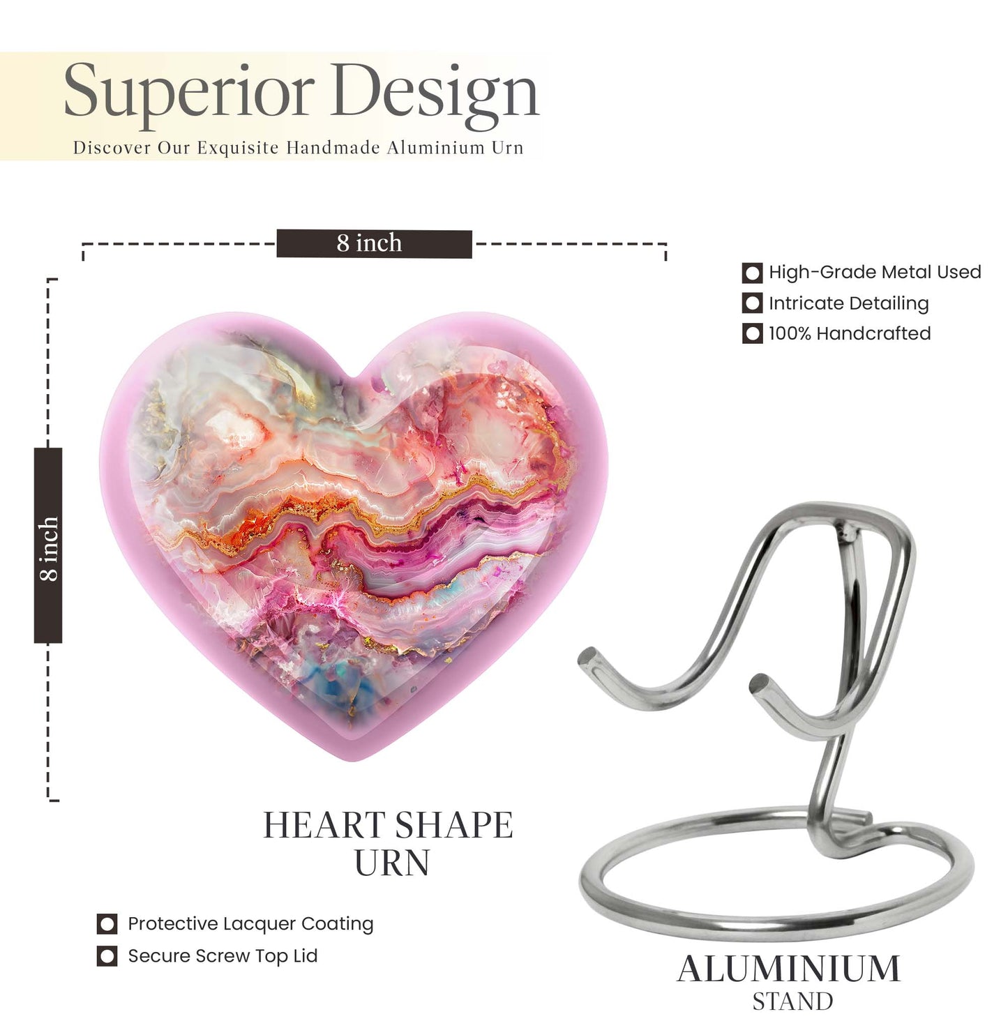 Vibrant Swirl Heart Urn