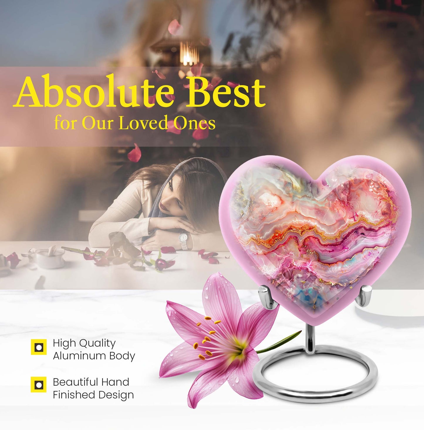 Vibrant Swirl Heart Urn