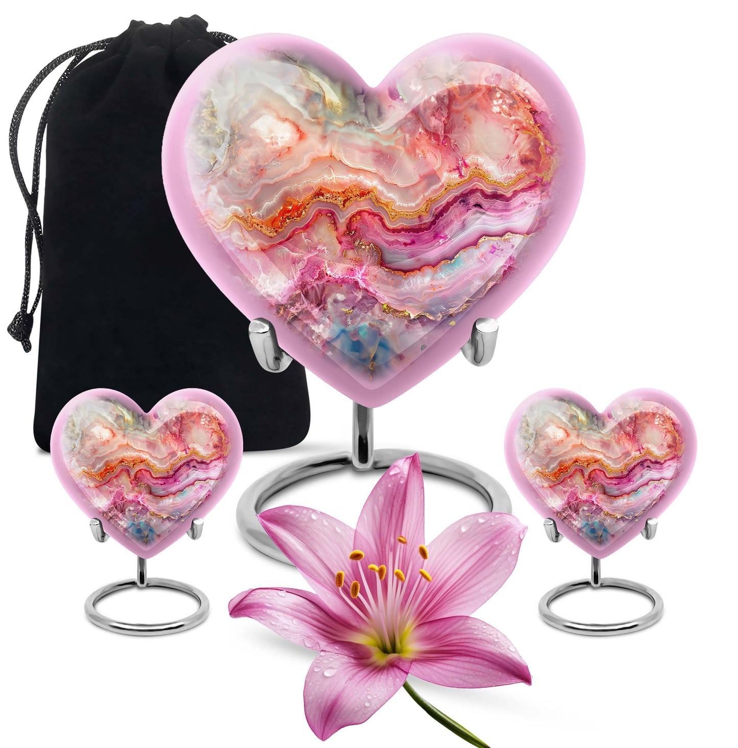 Vibrant Swirl Heart Urn