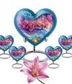 Vibrant Swirl Heart Urn for mom