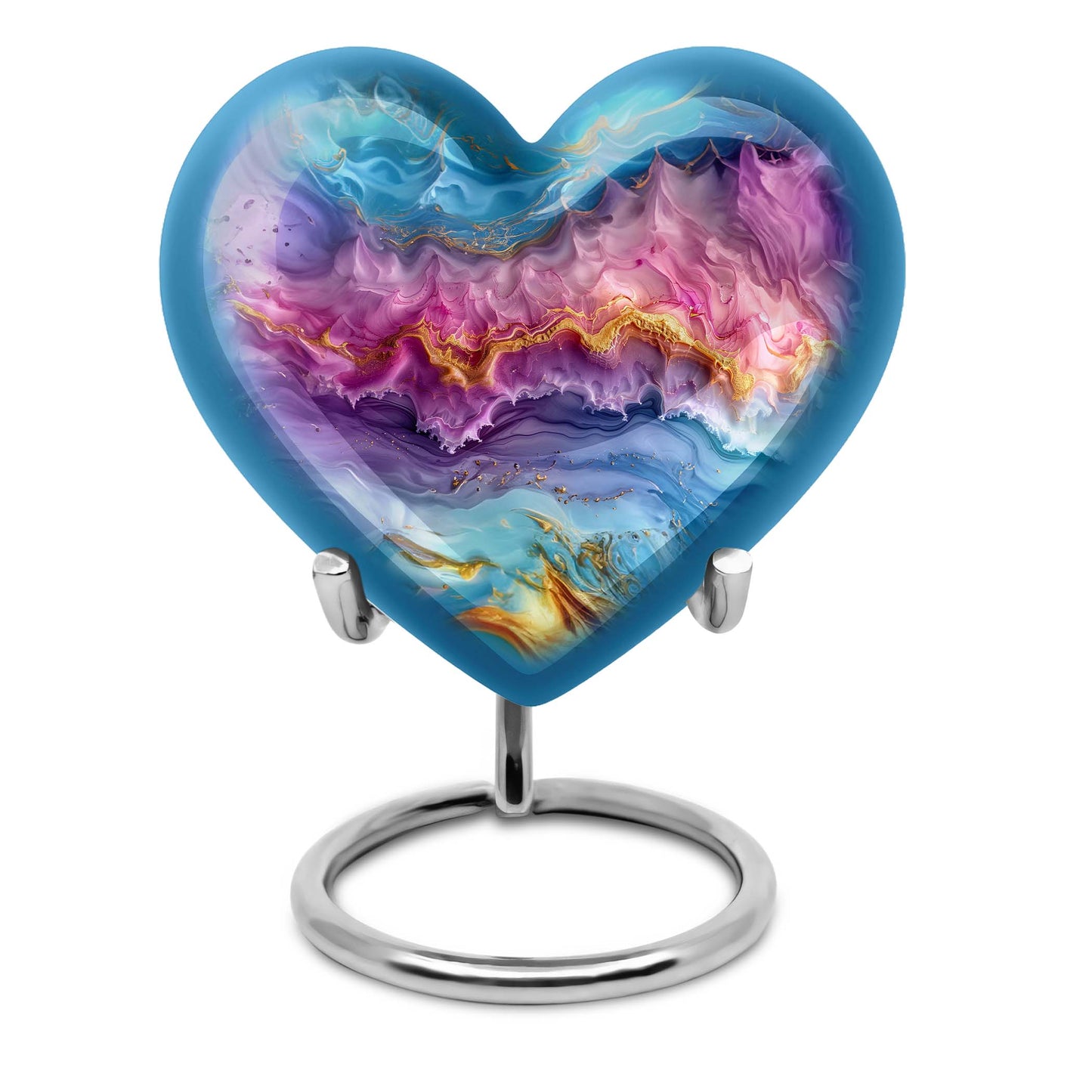 Vibrant Swirl Heart Urn for mom