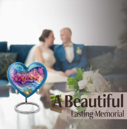 Vibrant Swirl Heart Urn for mom