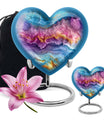 Vibrant Swirl Heart Urn for mom