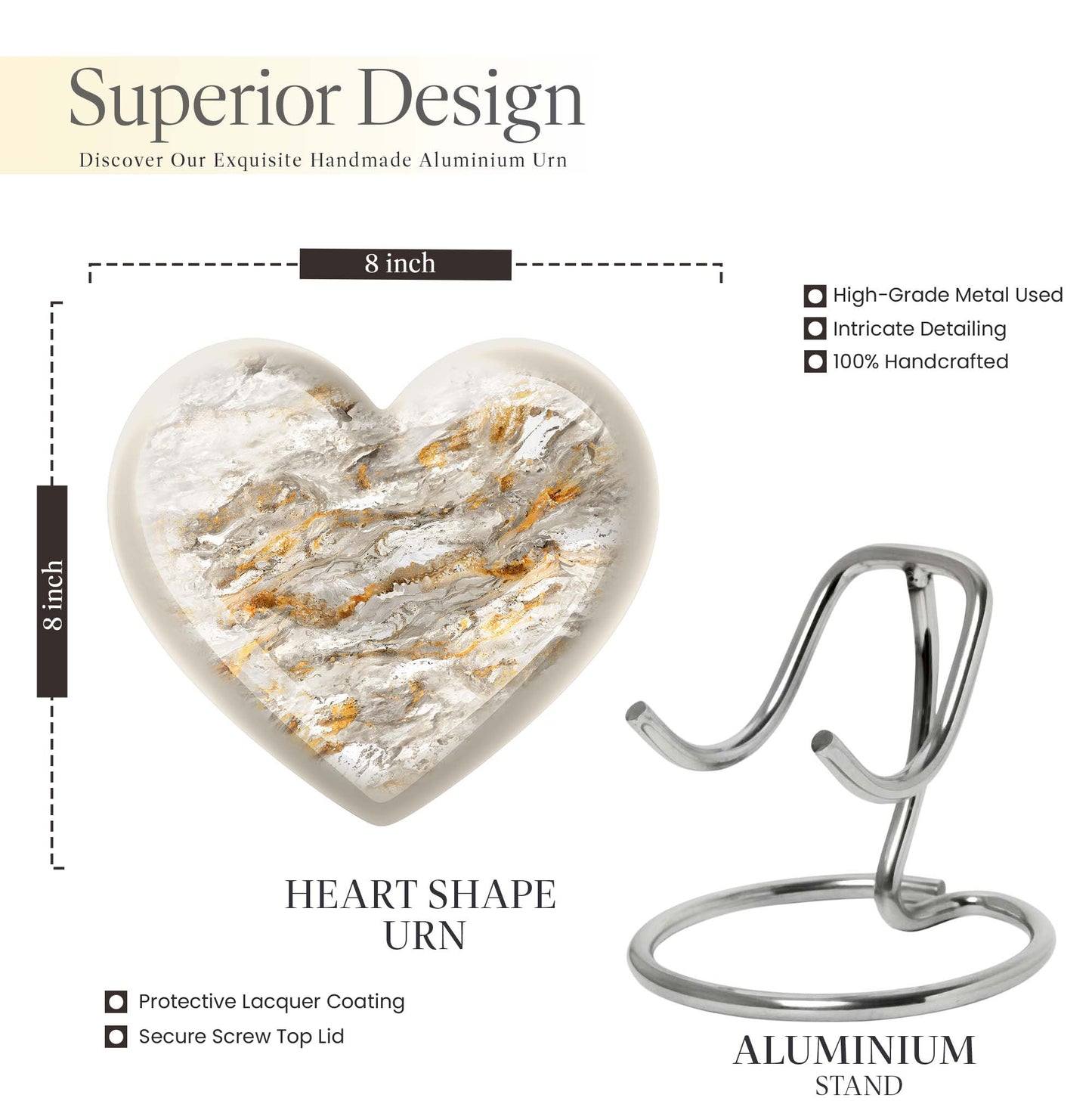 Vibrant Swirl Heart Urn