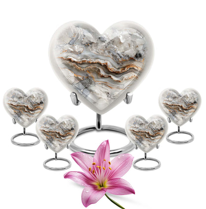 Vibrant Swirl Heart Urn for human ashes