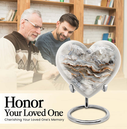 Vibrant Swirl Heart Urn for human ashes