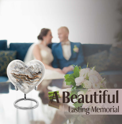 Vibrant Swirl Heart Urn for human ashes