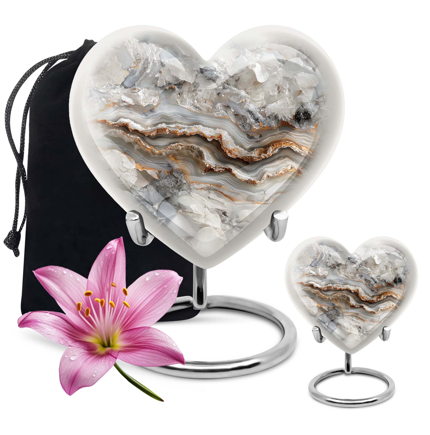 Vibrant Swirl Heart Urn for human ashes
