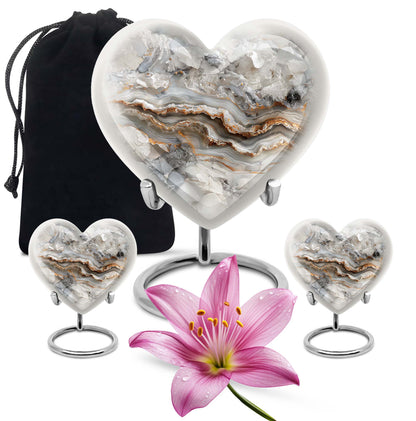 Vibrant Swirl Heart Urn for human ashes