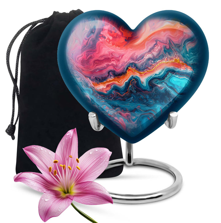 vibrant swirl urn for adult ashes